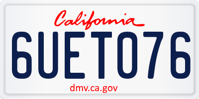 CA license plate 6UET076