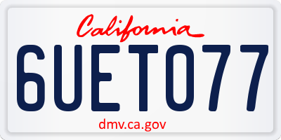 CA license plate 6UET077