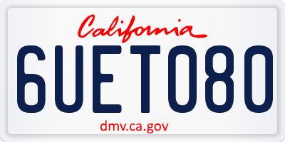 CA license plate 6UET080