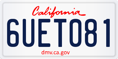 CA license plate 6UET081