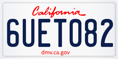 CA license plate 6UET082