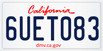 CA license plate 6UET083
