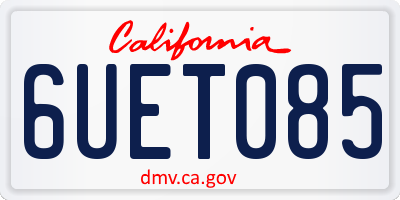 CA license plate 6UET085