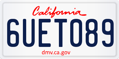 CA license plate 6UET089