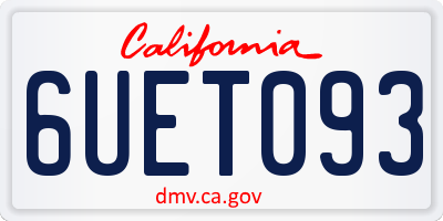 CA license plate 6UET093