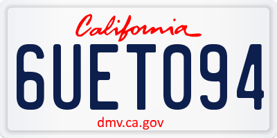 CA license plate 6UET094