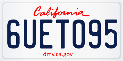 CA license plate 6UET095