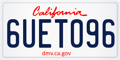 CA license plate 6UET096