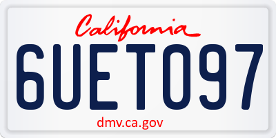CA license plate 6UET097