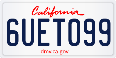 CA license plate 6UET099