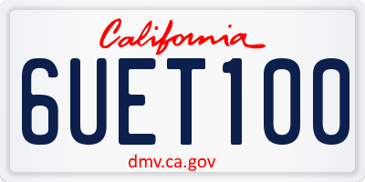 CA license plate 6UET100