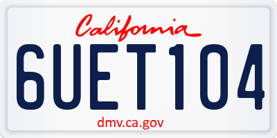 CA license plate 6UET104