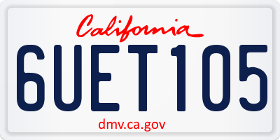 CA license plate 6UET105