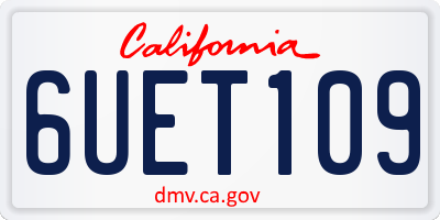 CA license plate 6UET109