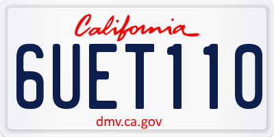 CA license plate 6UET110