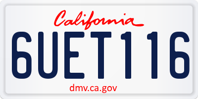 CA license plate 6UET116