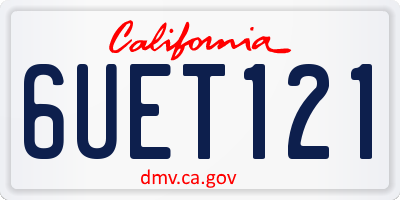 CA license plate 6UET121