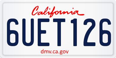 CA license plate 6UET126