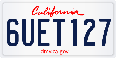 CA license plate 6UET127