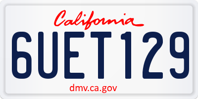 CA license plate 6UET129