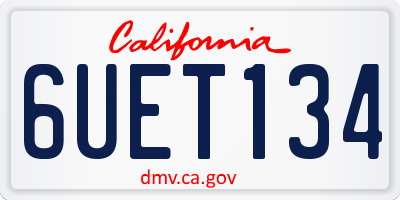 CA license plate 6UET134