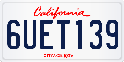 CA license plate 6UET139