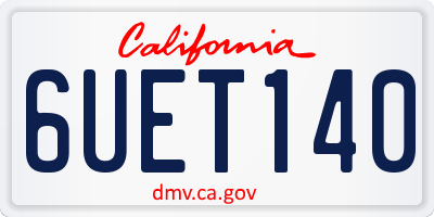CA license plate 6UET140