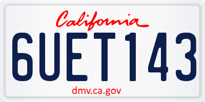CA license plate 6UET143
