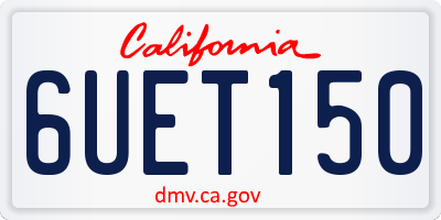 CA license plate 6UET150