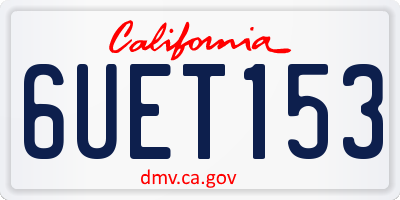 CA license plate 6UET153