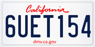 CA license plate 6UET154