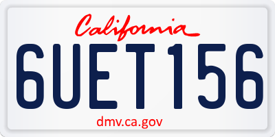 CA license plate 6UET156