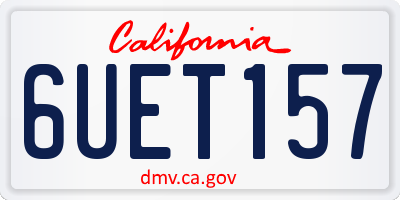 CA license plate 6UET157
