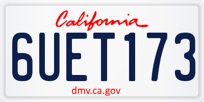 CA license plate 6UET173