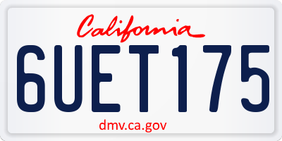 CA license plate 6UET175