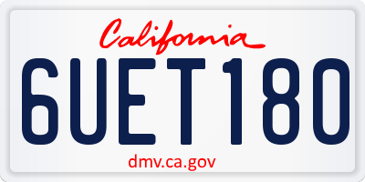 CA license plate 6UET180