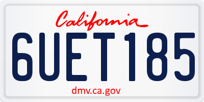CA license plate 6UET185
