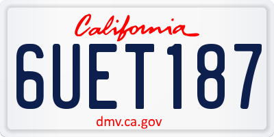 CA license plate 6UET187