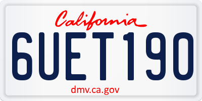 CA license plate 6UET190