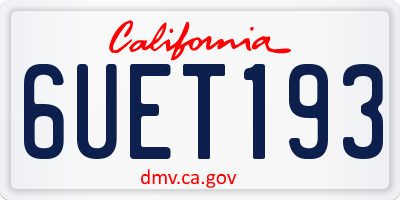 CA license plate 6UET193