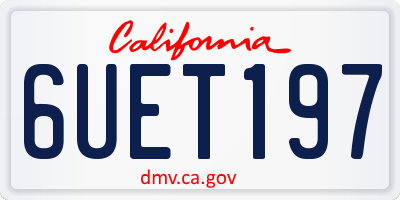 CA license plate 6UET197