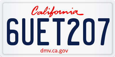 CA license plate 6UET207