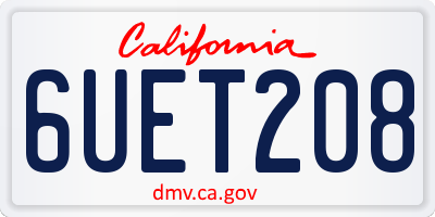 CA license plate 6UET208