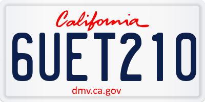 CA license plate 6UET210