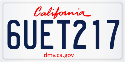 CA license plate 6UET217