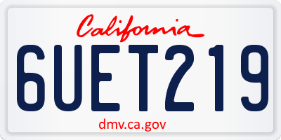 CA license plate 6UET219