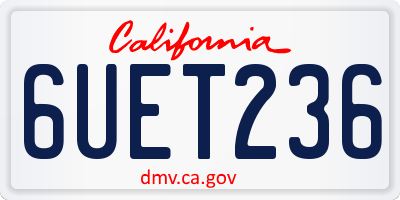 CA license plate 6UET236