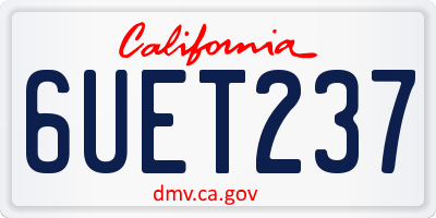 CA license plate 6UET237