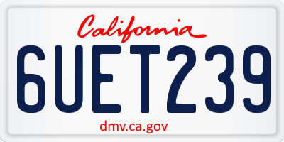 CA license plate 6UET239