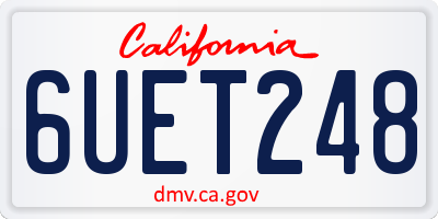 CA license plate 6UET248
